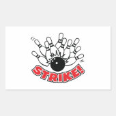 Strike - 10-pinbowling rechthoekige sticker (Voorkant)