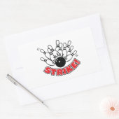 Strike - 10-pinbowling rechthoekige sticker (Envelop)