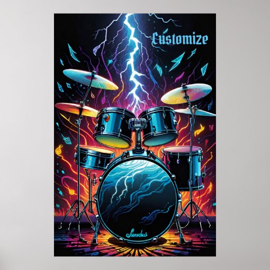 Strike A Beat Drum Set Poster (Voorkant)