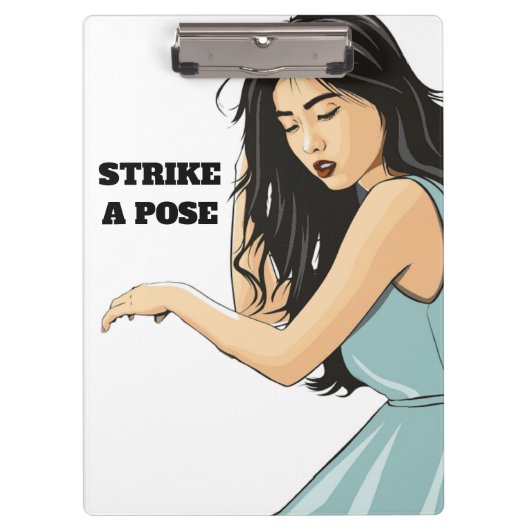 "STRIKE A POSE" ASIAN LADY KLEMBORD (Voorkant)