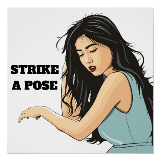 "STRIKE A POSE" ASIAN LADY POSTER (Voorkant)