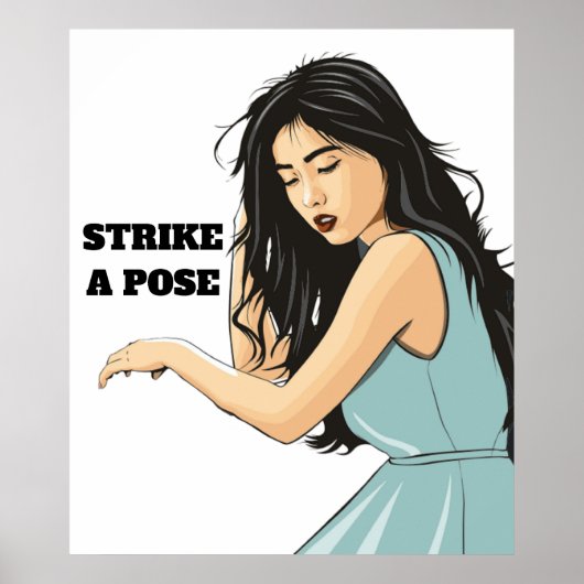 "STRIKE A POSE" ASIAN LADY POSTER (Voorkant)