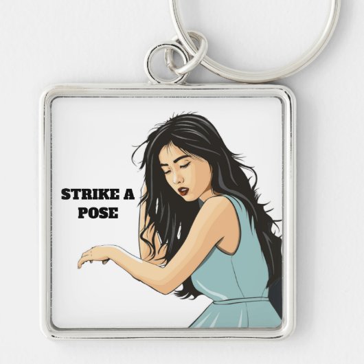 "STRIKE A POSE" ASIAN LADY SLEUTELHANGER (Voorkant)