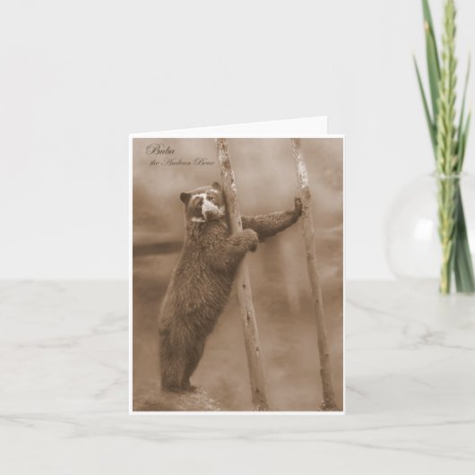 Strike a Pose - Bubu, sepia notecard Kaart (Voorkant)