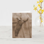 Strike a Pose - Bubu, sepia notecard Kaart (Gele Bloem)