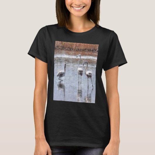 Strike A Pose Flamingo Waterverf 1 T-shirt (Voorkant)