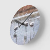 Strike A Pose Flamingo Waterverf Ronde Klok (Hoek)