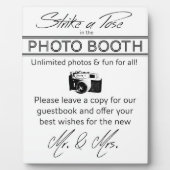 Strike a Pose Foto Booth Plaque Fotoplaat (Voorkant)