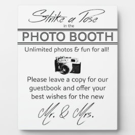 Strike a Pose Foto Booth Plaque Fotoplaat