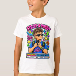 Strike a Pose Retro Selfie Kids T-Shirt