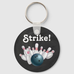 Strike. Blue Bowling Ball met Sleutelhanger Pins