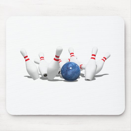 Strike! Bowling Bal & Pins: Muismat (Voorkant)