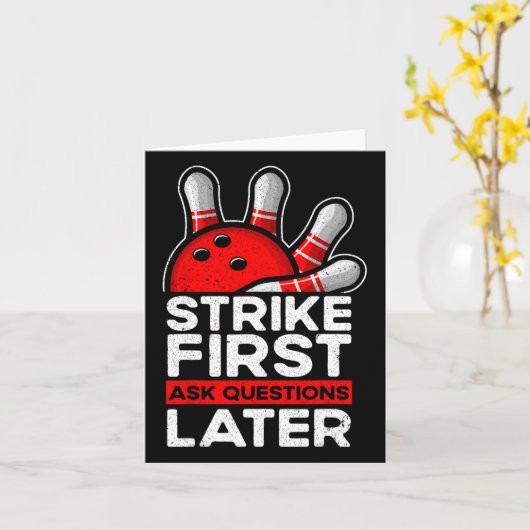 Strike - Bowling Ball Funny Bowling Kaart (Gele Bloem)