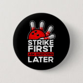 Strike - Bowling Ball Funny Bowling Ronde Button 5,7 Cm (Voorkant)