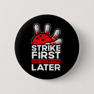 Strike - Bowling Ball Funny Bowling Ronde Button 5,7 Cm