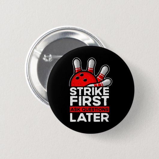Strike - Bowling Ball Funny Bowling Ronde Button 5,7 Cm (Voorkant /achterkant)