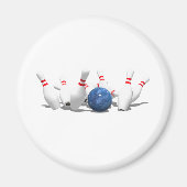 Strike. Bowling Ball & Pins: Magneet (Voorkant)