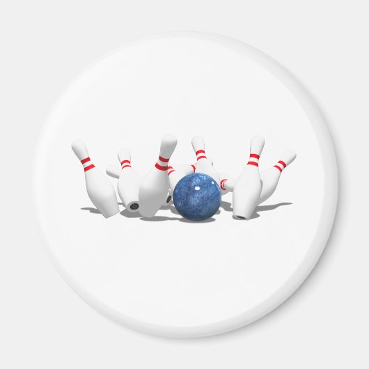 Strike. Bowling Ball & Pins: Magneet (Voorkant)