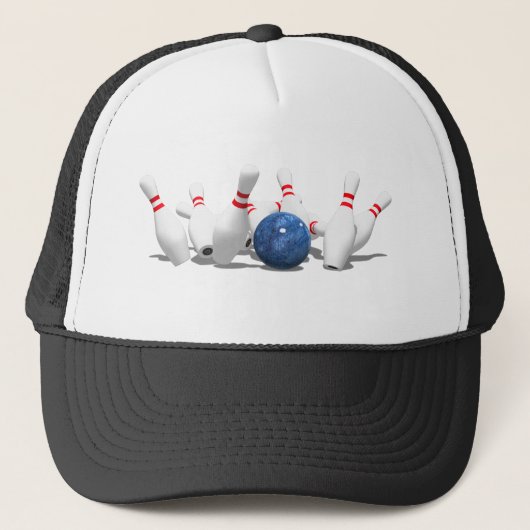 Strike. Bowling Ball & Pins: Trucker Pet (Voorkant)