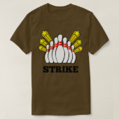 Strike Bowling-printer met 10 pennen en sterren T T-shirt (Design voorkant)
