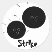 Strike - Bowling Ronde Sticker (Voorkant)