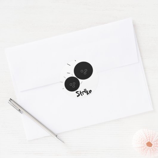 Strike - Bowling Ronde Sticker (Envelop)