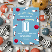 Strike coole blauwe sporten Bowling 10e verjaardag