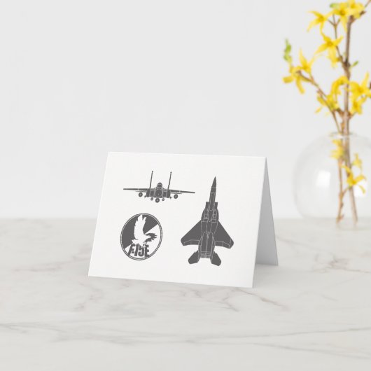 Strike Eagle Jet Night and Day Note Kaart (Gele Bloem)