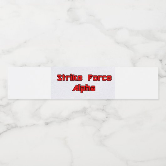 Strike Force Alpha Waterfles Etiket (Enkel label)