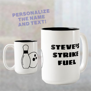 Strike Fuel Gepersonaliseerde Bowling Tweekleurige Koffiemok
