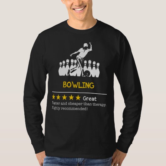 Strike Gold in Laughter met Bowling: Goedkoper, sn T-shirt (Voorkant)