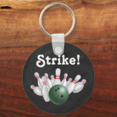 Strike. Groene Bowling Ball met Sleutelhanger van (Voorkant)