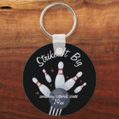 Strike it Big - Bowling Ball die in spelden smaakt Sleutelhanger (Voorkant)