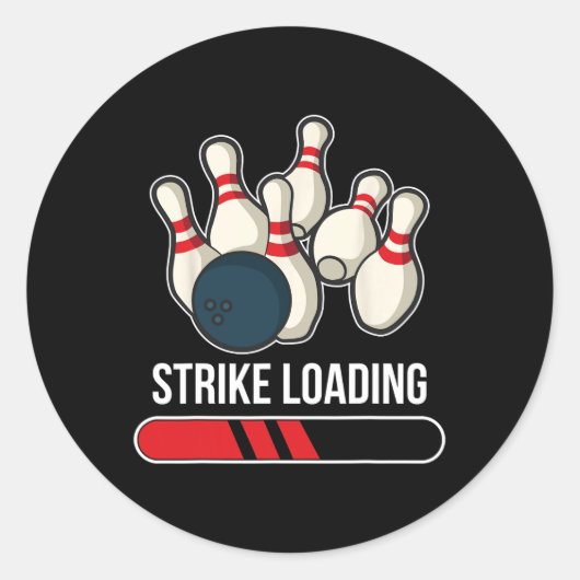 Strike Loading Bowling Ronde Sticker (Voorkant)