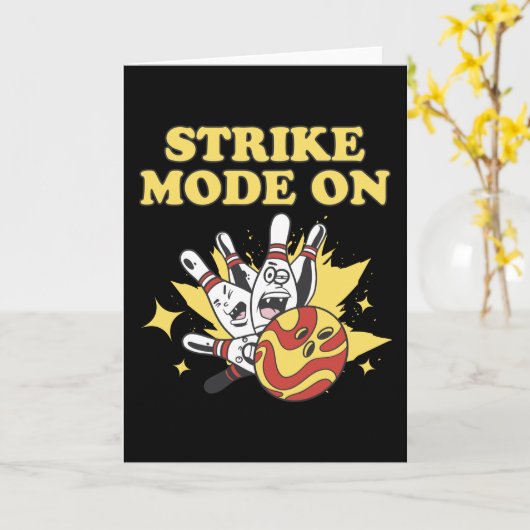 Strike Mode Bowling Player Bowling Gift Kaart (Gele Bloem)