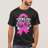 Strike Out Borstkanker Awareness Bowling T-shirt (Voorkant)