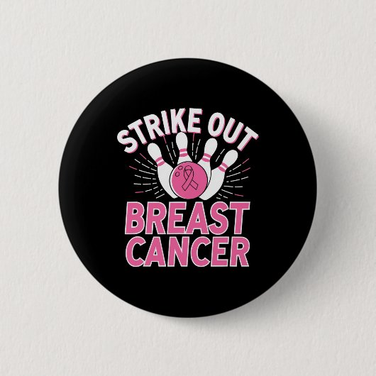 Strike Out Borstkanker - Borstkanker Bewustzijn Ronde Button 5,7 Cm (Voorkant)