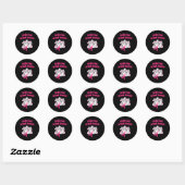 Strike Out Borstkanker Bowling Ribbon Roze Ronde Sticker (Vel)