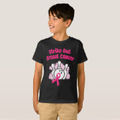 Strike Out Borstkanker Bowling Ribbon Roze T-shirt (Voorkant volledig)