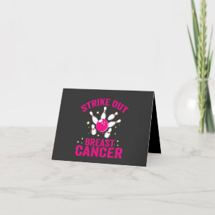 Strike Out Borstkanker Grappige Bowling Sport Gift Bedankkaart