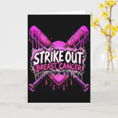Strike Out Borstkanker Honkbal Softbal Drip Ho Kaart (Gele Bloem)