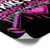 Strike Out Borstkanker Honkbal Softbal Drip Ho Poster (Hoek)