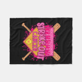 Strike Out Borstkanker Krijger Softbal Drip Thuis Fleece Deken (Voorkant (Horizontaal))