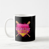 Strike Out Borstkanker Krijger Softball Drip Thuis Koffiemok (Links)