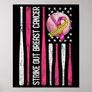 Strike out borstkanker vecht zachtjes bewustzijn m poster