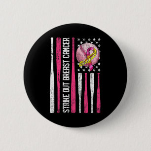 Strike out borstkanker vecht zachtjes bewustzijn m ronde button 5,7 cm