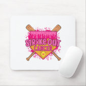 Strike Out Borstkanker Warrior Softbal Drip Home Muismat (Met muis)