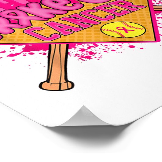 Strike Out Borstkanker Warrior Softbal Drip Home Poster (Hoek)