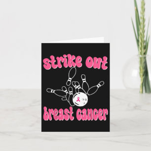 Strike Out Breast Cancer Awareness Day Pink Ribbon Kaart