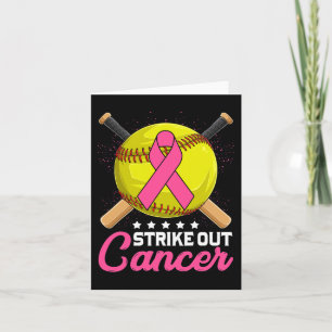 Strike Out Breast Cancer Awareness Day Pink Ribbon Kaart